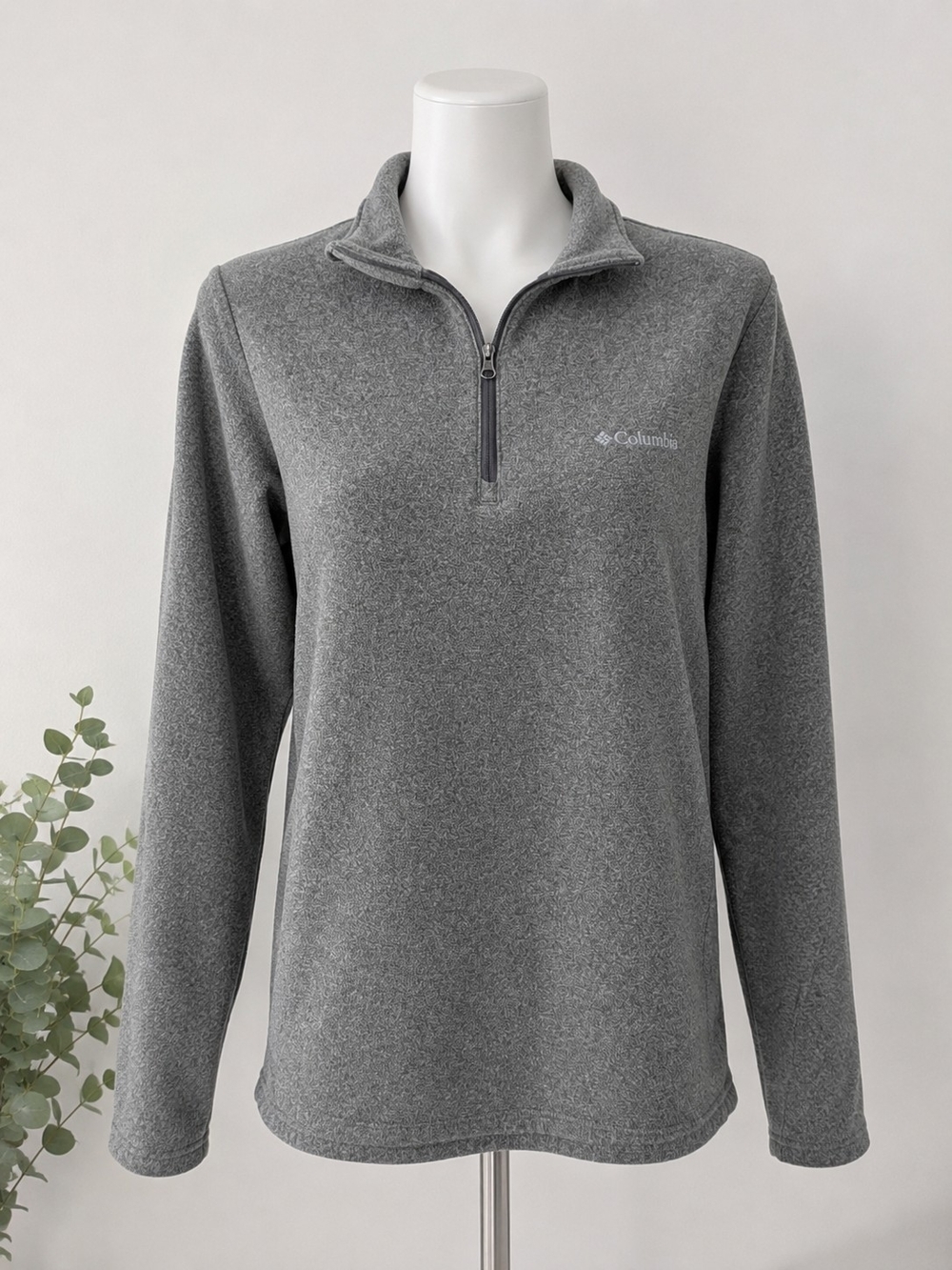 Columbia Women’s Gray Fleece Quarter Zip Pullover Long Sleeve Outdoor
